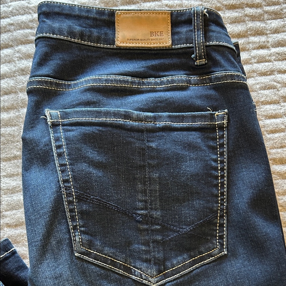 BKE Payton Mid-Rise Ankle Skinny Jeans - Dark Blue - Picture 4 of 4